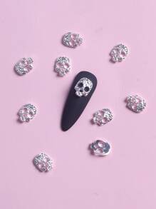 TSZS 10 chiếc trang trí hợp kim hình đầu lâu bằng bạc - Bạc - Xem 4