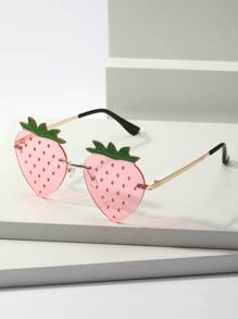 Hombres Gafas de moda fresa sin marco con Cuerda de gafas - Multicolor - Ver 5