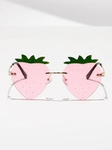 Hombres Gafas de moda fresa sin marco con Cuerda de gafas - Multicolor - Ver 6