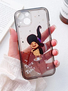 萬聖節卡通圖案手機殼 - 淺灰色 - 查看 2