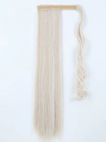24-Inch Long Straight Ponytail Hair Extensions, Brown Color, Heat-Resistant Synthetic Fiber, Suitable For Girls And Women For Daily Use - Beige - View 5