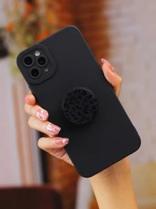 Plain Phone Case With Leopard Stand-out Phone Grip - Multicolor - View 6