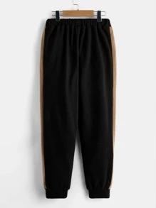 SHEIN Boys Bear Print Hoodie & Drawstring Waist Joggers - Multicolor - View 3