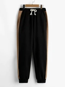 SHEIN Boys Bear Print Hoodie & Drawstring Waist Joggers - Multicolor - View 4