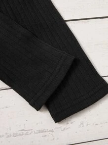 SHEIN Vestido informal para niña con bloque de color con estampado de leopardo de punto suave, con volantes y cintura ceñida - Multicolor - Ver 5