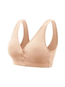 SHEIN Maternity 2packs Button Front Bra Set For Mother - Multicolor - View 6