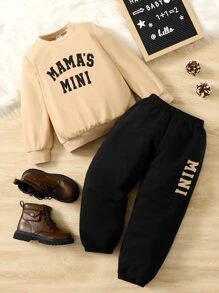 SHEIN Bộ thời trang bé trai Lá thư Giải trí - Nhiều màu - Xem 1