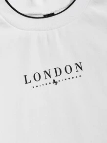 GENTILAND Men Letter Graphic Sweatshirt - White - View 4