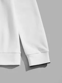 GENTILAND Men Letter Graphic Sweatshirt - White - View 5