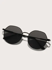 1pc Metal Frame Geometric Black Fashion Glasses , Suitable For Outfits, Travel, Summer Accessories, Sports Style, Driving, Festivals, Beach, Music Festivals, Vacations, Elegant Outfits, Street Style Accessories, Holiday Atmosphere, Sports, Parties, Outdoor Activities, Street Style, Fishing, Holidays, Vacations For Summer Beach Vacation,Outdoor,Travel - Grey - View 1