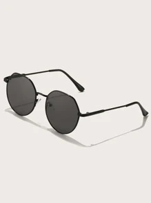 1pc Metal Frame Geometric Black Fashion Glasses , Suitable For Outfits, Travel, Summer Accessories, Sports Style, Driving, Festivals, Beach, Music Festivals, Vacations, Elegant Outfits, Street Style Accessories, Holiday Atmosphere, Sports, Parties, Outdoor Activities, Street Style, Fishing, Holidays, Vacations For Summer Beach Vacation,Outdoor,Travel - Grey - View 2