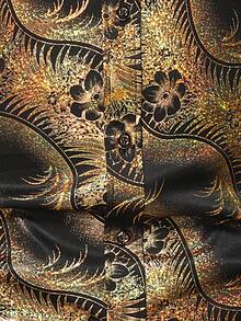 Manfinity 男士燙金花朵和羽毛印花襯衫