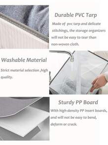 1 pieza Caja de almacenamiento de ropa de dos tonos - Blanco - Ver 7