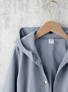 Niñas Abrigo con capucha de cintura con cordón - Azul - Ver 7