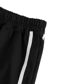 SHEIN Unity Quần thể thao nữ Chia Sọc bên Sọc - màu đen - Xem 5