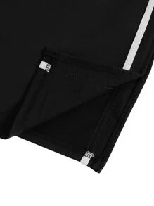 SHEIN Unity Quần thể thao nữ Chia Sọc bên Sọc - màu đen - Xem 6