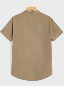 Manfinity VCAY Men Button Front Shirt - Khaki - View 2