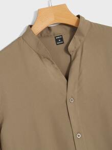 Manfinity VCAY Men Button Front Shirt - Khaki - View 4