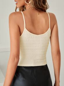 SHEIN Essnce Solid Textured Cami Top - Beige - View 2