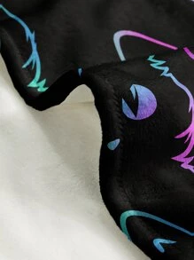 1pc Cartoon Cat Pattern Blanket, Cute Flannelette Throw Blanket, Soft Sleeping Blanket For Sofa, Bed