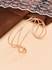 Vòng tay Cuff tối giản - Vàng - Xem 4