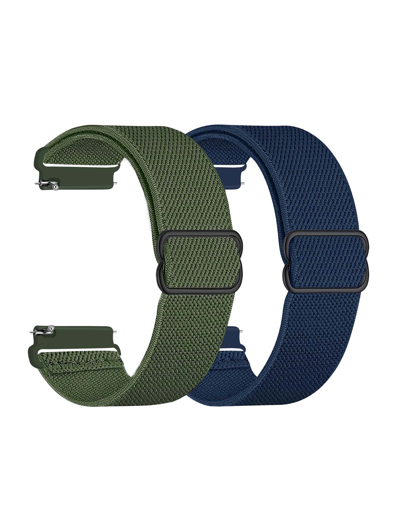 Bộ 2 dây đeo Solo Loop bằng nylon co giãn tương thích với Samsung Galaxy Watch 6 5 4 40mm 44mm, dây đeo Galaxy Watch 5 Pro 45mm/dây đeo Watch 6 4 Classic 42mm 46mm 43mm 47mm/Active 2 dành cho nam nữ, dây đeo bện bằng nylon mềm co giãn cho 20MM 22MM làm quà tặng cho học sinh trở lại trường - Màu xanh hải quân - Xem 1