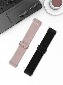 2 buc/set elastic din nylon Solo Loop compatibil cu Samsung Galaxy Watch 6 5 4 40mm 44mm, Galaxy Watch 5 Pro Band 45mm/Watch 6 4 Classic Band 42mm 46mm 43mm 47mm/Active 2 Bărbați Femei, Nailon moale împletit elastic curea cadou pentru studenți22MM20MM