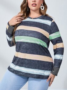 Mulvari Plus Block Striped Tee - Multicolor - View 1