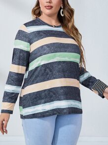 Mulvari Plus Block Striped Tee - Multicolor - View 4