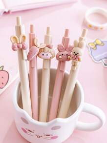 4入組卡通設計隨機中性筆 - 彩色 - 查看 1