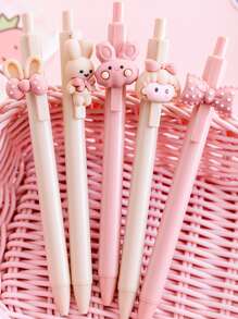 4入組卡通設計隨機中性筆 - 彩色 - 查看 4