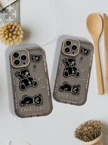 Cartoon Bear Print Phone Case - Multicolor - View 2