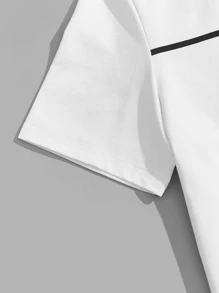 Manfinity VCAY Men T-Shirts Fit Crew Neck Short Sleeve Graphic Tee Letter Graphic Casual Simple Summer Polyester - White - View 5