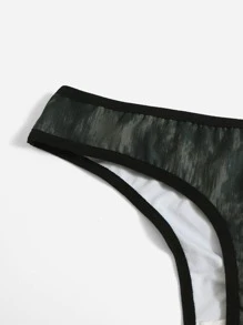 WB Horror | ROMWE 3pack Cartoon Graphic Contrast Binding Thong Set - Multicolor - View 4