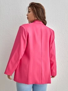 SHEIN Essnce Plus Shawl Collar Flap Pocket Blazer