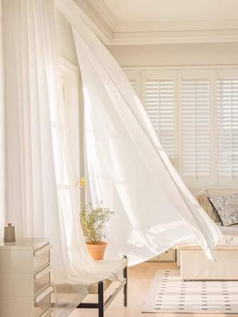 Plain Single Panel Sheer Curtain