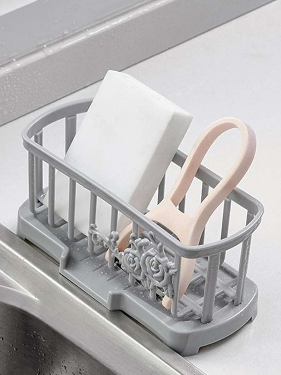 1pc Plain Drain Basket - Grey - View 1