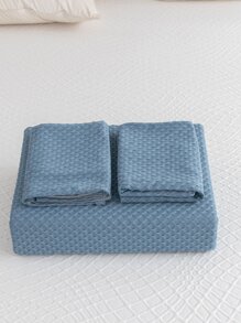 Plain Duvet Cover Set Without Filler - Blue - View 3
