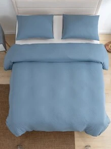 Plain Duvet Cover Set Without Filler - Blue - View 5
