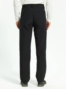 男士拉鍊口袋長褲 - 黑色 - 查看 2