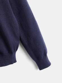 SHEIN Niños 1 pieza Cárdigan con patrón de rayas - Azul Marino - Ver 5