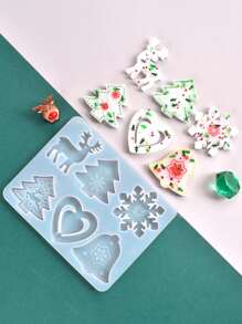 1pc Christmas Tree & Deer Design DIY Silicone Mold - White - View 2