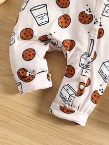 男嬰牛奶和餅乾印花運動衫連身衣 - 彩色 - 查看 3
