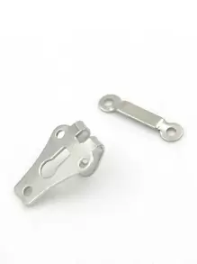 5 Pairs Waistband Hook & Eye Closures For Trousers - Silver - View 3