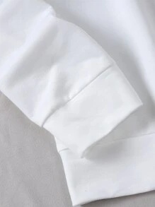 Manfinity 男士標語和人物圖案運動衫 - 白色 - 查看 3