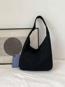 Minimalist Hobo Bag - Black - View 3