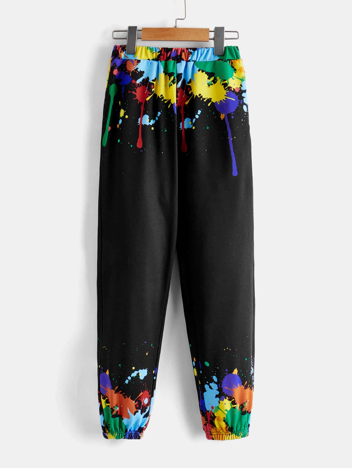 SHEIN Quần thể thao Con trai Đồ họa - màu đen - Xem 1