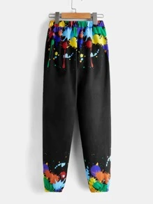 SHEIN Quần thể thao Con trai Đồ họa - màu đen - Xem 2