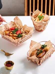 20 piezas Papel antiadherente a prueba de aceite con diseño de periódico, papel vintage para envolver sándwiches para hornear, freidora de aire, cocina, forros para freidoras de aire, papel para freidoras de aire - Marrón - Ver 5