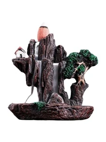 创意回流香炉，树脂复古流云香炉，入口大厅装饰香炉，香薰山水形，小型经典风格 - 彩色 - 查看 3